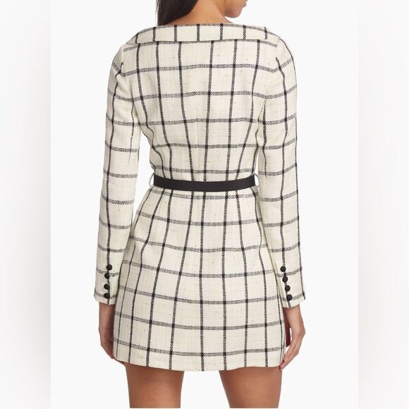 Self-Portrait Checkered Belted Minidress size 8 - Picture 4 of 13